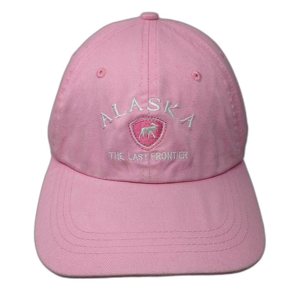 Prairie Mountain Alaska Moose Hat Pink Baseball Cap OS Slideback Cotton Graphic